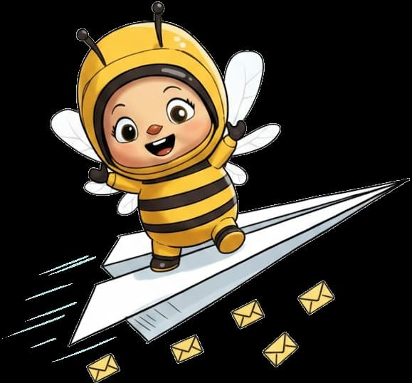 Beeline bee mascot beside a customer feedback form with a star rating